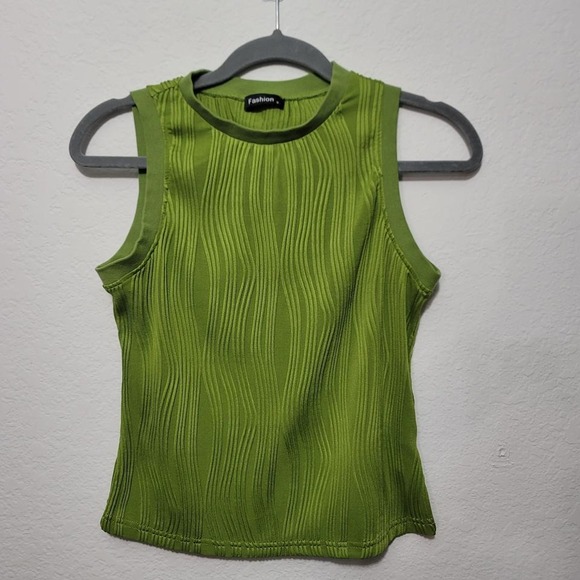 Nordstrom Tops - Womans Green Ribbed sleeveless tank shirt Small